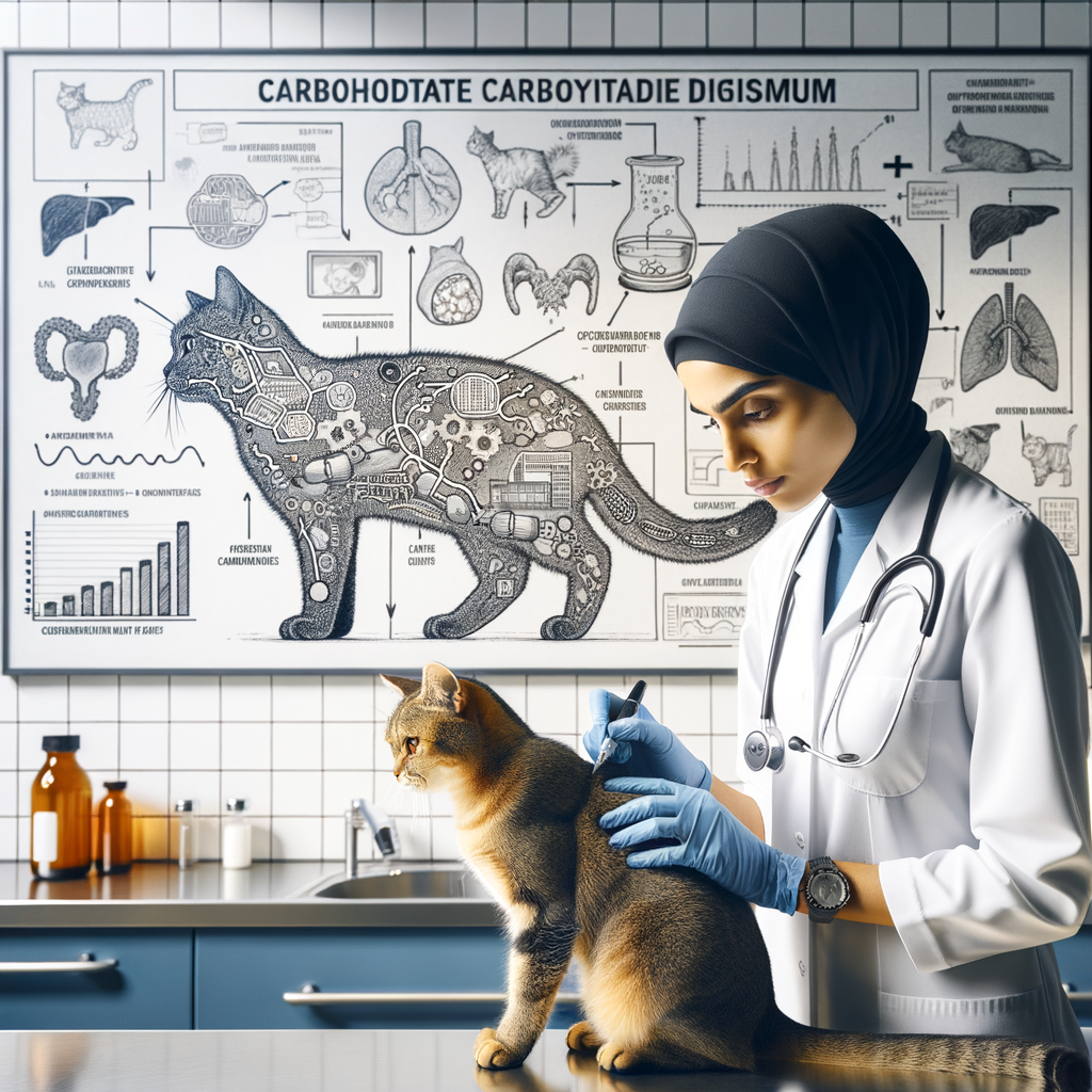 Veterinary doctor examining a cat's carbohydrate intolerance, demonstrating the carb conundrum in cats and the impact of high-carb diet on feline health