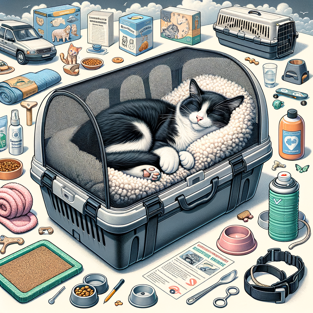 Relaxed cat in a cat-friendly travel carrier, illustrating stress-free cat travel tips from the ultimate guide to traveling with your cat, perfect for pet journeys.